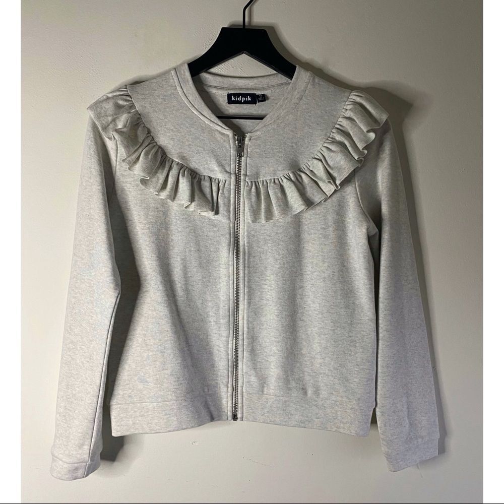 Kidpik Full Zip Ruffle Sweatshirt Jacket Size XL(14)